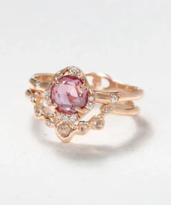 Infinite Love Pink Sapphire and Diamond Eye Stack