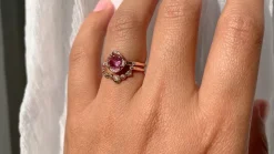 Infinite Love Pink Sapphire and Diamond Eye Stack