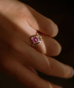Infinite Love Pink Sapphire and Diamond Eye Stack