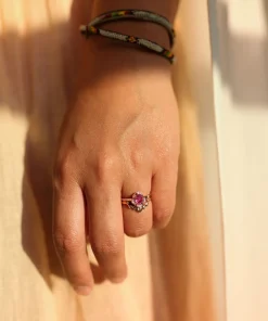 Infinite Love Pink Sapphire and Diamond Eye Stack