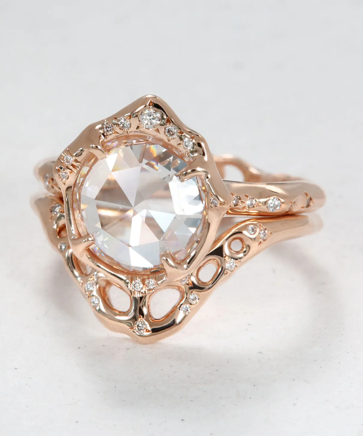 Infinite Love Rose Cut Diamond and Light Language Stack