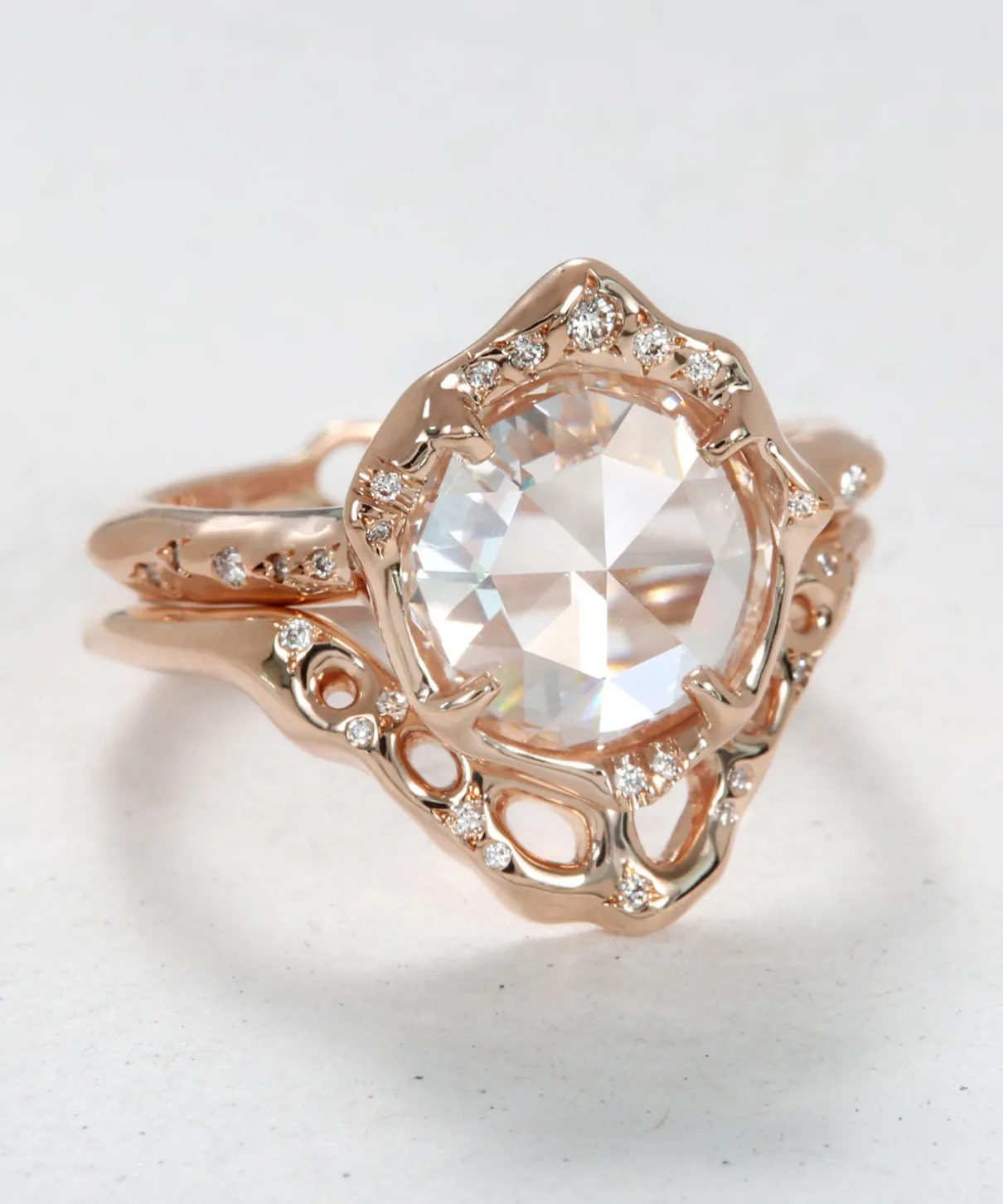 Infinite Love Rose Cut Diamond and Light Language Stack