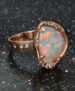 Marvolo Blinding Floral Sunset Flash Opal Ring