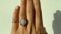 Marvolo Blinding Floral Sunset Flash Opal Ring
