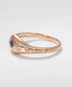 Moon Etched Signet Ring