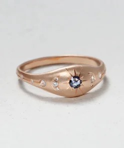 Moon Etched Signet Ring