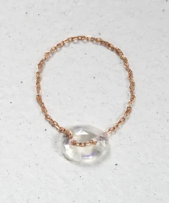 Moonstone Chain Ring