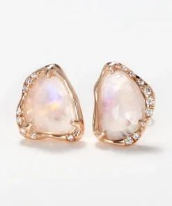 Moonstone Slice Earrings