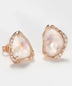 Moonstone Slice Earrings
