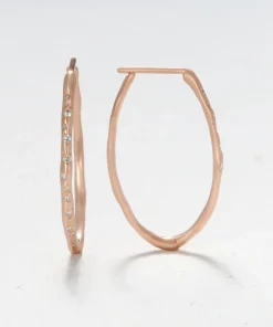 Oval Diamond Hoop Earrings