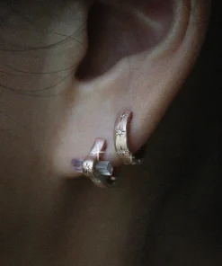 Pink Crystal Hoop Earring