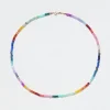 Rainbow Jade Beaded Star Clasp Necklace
