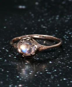 Rainbow Moon Silhouette Ring