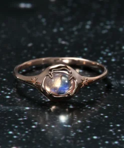 Rainbow Moon Silhouette Ring
