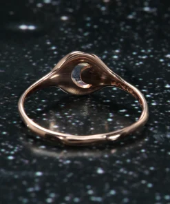 Rainbow Moon Silhouette Ring