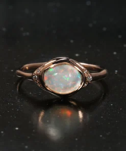 Seeing Eye Pinfire Sparkle Opal Ring