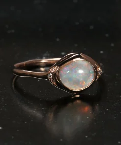 Seeing Eye Pinfire Sparkle Opal Ring