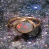 Seeing Eye Rainbow Red Flash Opal Ring