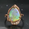 Shine Shadow Electric Paint Brush Opal Ring