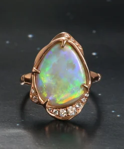 Shine Shadow Electric Paint Brush Opal Ring