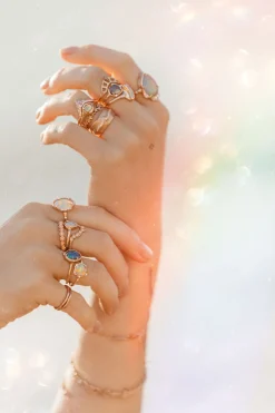 Shine Shadow Electric Paint Brush Opal Ring