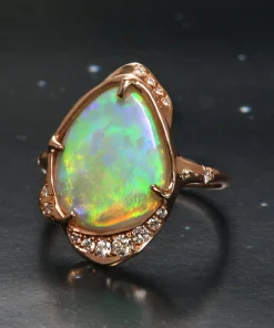 Shine Shadow Electric Paint Brush Opal Ring