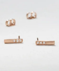Short Pave Bar Earrings