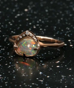 Sky Shower Multicolor Crystal Opal Ring