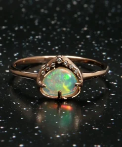 Sky Shower Pastel Green Crystal Opal Ring