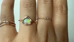 Sky Shower Pastel Green Crystal Opal Ring