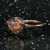 Sky Shower Rainbow Red Flash Opal Ring
