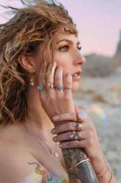 Star Dusted Moonstone Ring