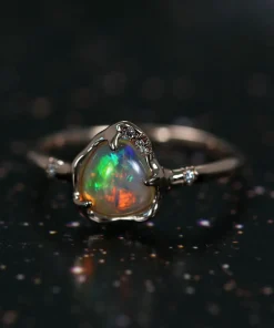 Star Poem Fluorescent Flash Opal Ring