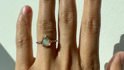 Star Poem Ribbon Crystal Flash Opal Ring
