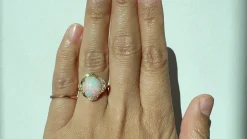 Stardust Three Dimensional Firework Gem Flash Opal Ring