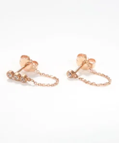 Teeny Diamond Chained Earrings