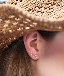 Three Twinkling Star Earring