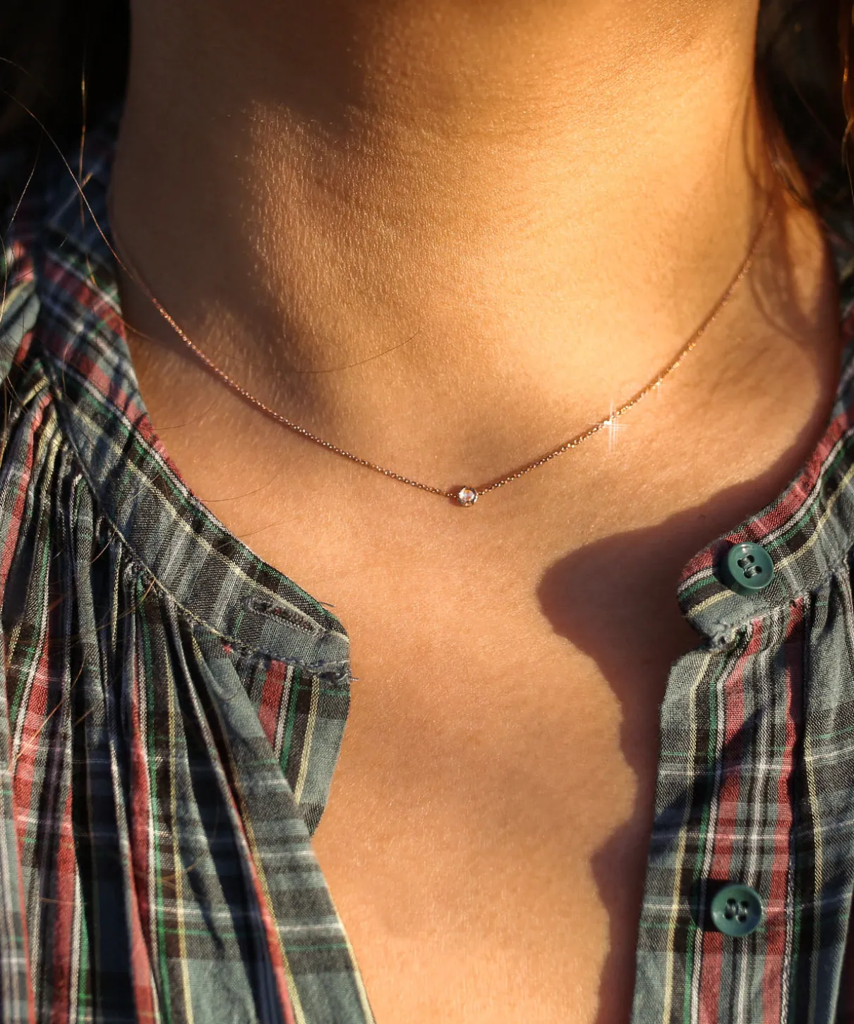 Tiny Rose Cut Diamond Necklace